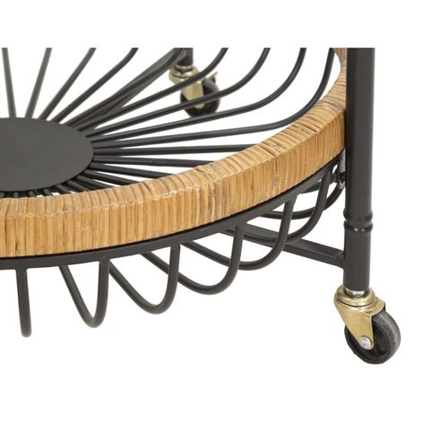 Desserte De Cuisine à Roulettes "cebu" 62cm Noir et Naturel