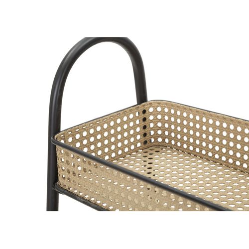 Desserte De Cuisine 3 Niveaux "fuji" 80cm Naturel et Noir