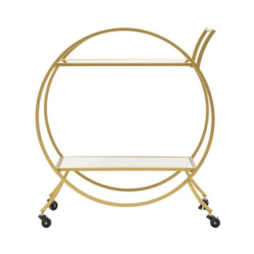 Desserte En Métal Doré Et Verre Trolley 70 X 36.5 X 78 Cm