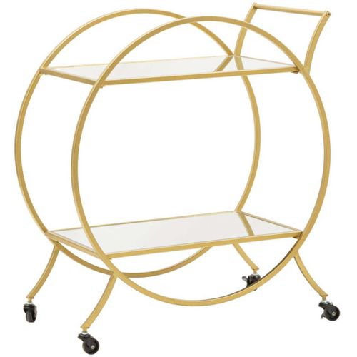 Desserte En Métal Doré Et Verre Trolley 70 X 36.5 X 78 Cm