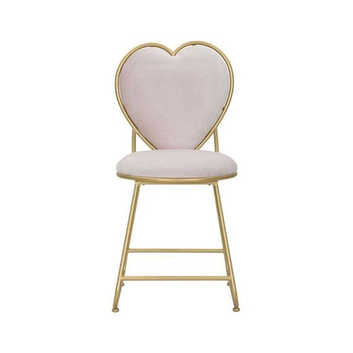 Chaise En Métal Doré Et Tissu Heart 37 X 47 X 80 Cm