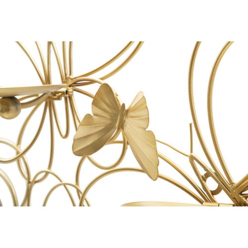 Bougeoir Mural En Métal "butterflies" 61cm Or