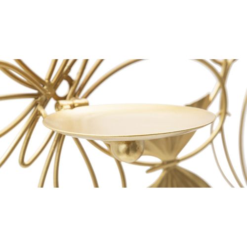 Bougeoir Mural En Métal "butterflies" 61cm Or