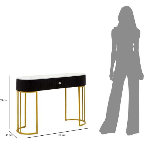 Console En Métal Montpellier 100 X 43 X 74 Cm Noir