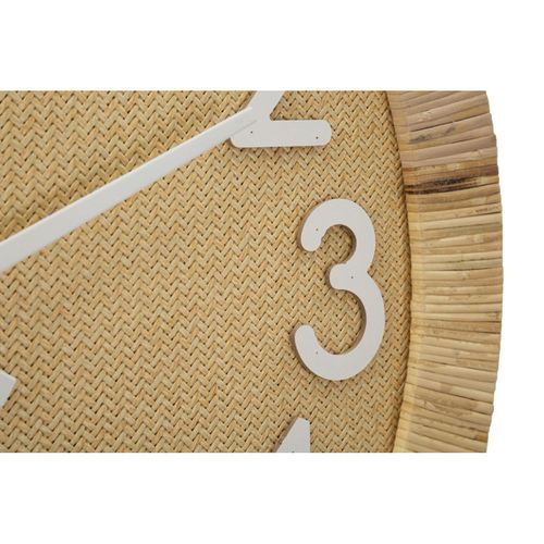 Horloge Murale En Rotin "boho Plus" 60cm Naturel