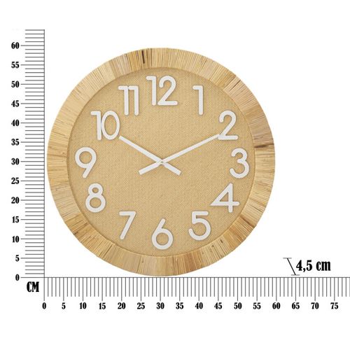 Horloge Murale En Rotin "boho Plus" 60cm Naturel