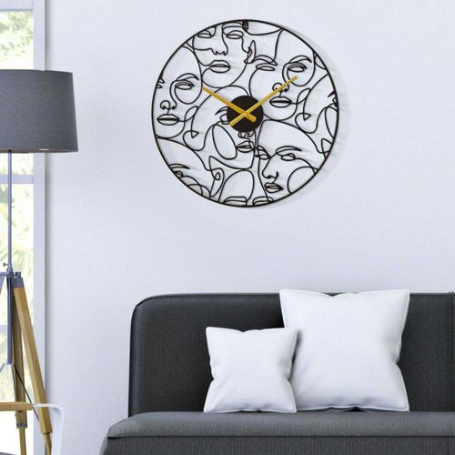 Horloge Ronde En Métal Faces 50 X 3.5 Cm