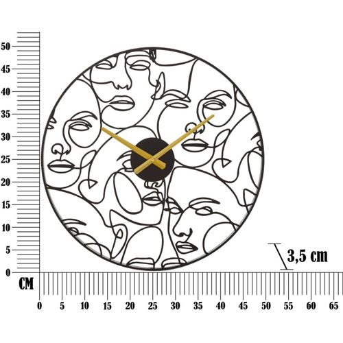Horloge Ronde En Métal Faces 50 X 3.5 Cm