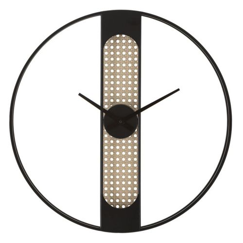 Horloge Murale Cannage "ribby" 60cm Noir et Crème