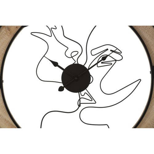 Horloge Murale En Métal "couple" 60cm Naturel et Noir