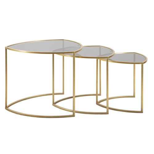 Lot De 3 Tables Basses "triangle" 60cm Doré