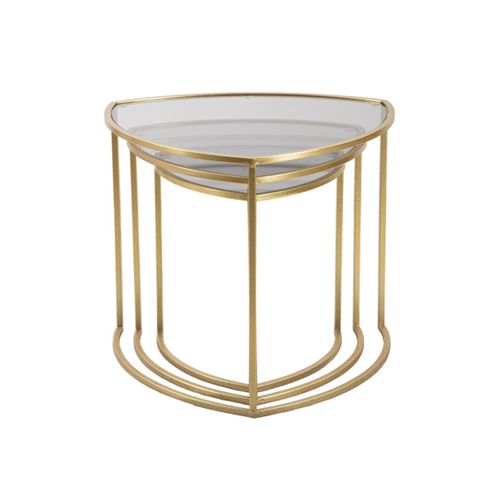 Lot De 3 Tables Basses "triangle" 60cm Doré