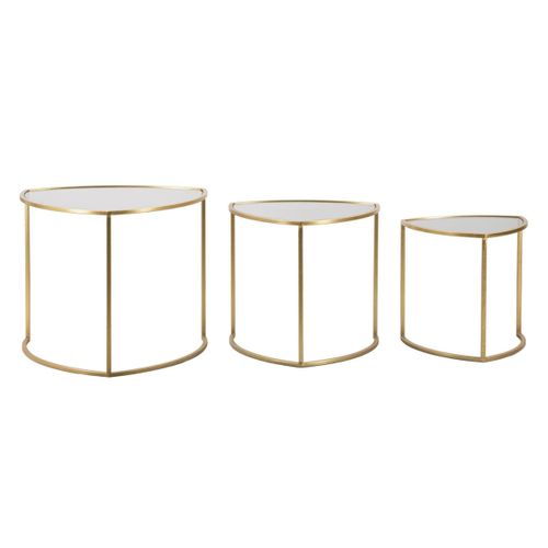 Lot De 3 Tables Basses "triangle" 60cm Doré