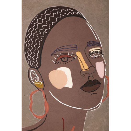 Toile Imprimée Déco "tribal" 80x100cm Marron