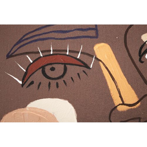 Toile Imprimée Déco "tribal" 80x100cm Marron