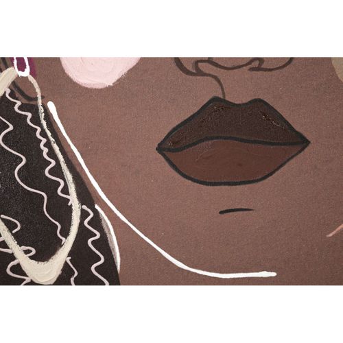 Toile Imprimée Déco "tribal Face" 80x100cm Marron