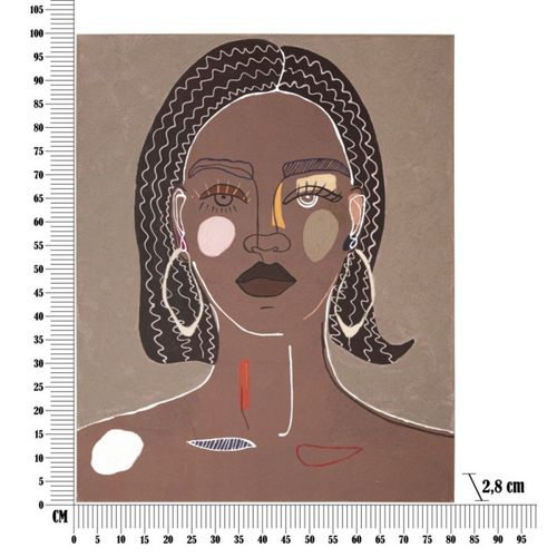 Toile Imprimée Déco "tribal Face" 80x100cm Marron