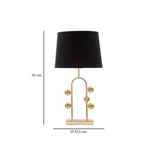 Lampe à Poser En Métal "bubble" 61cm Or et Noir