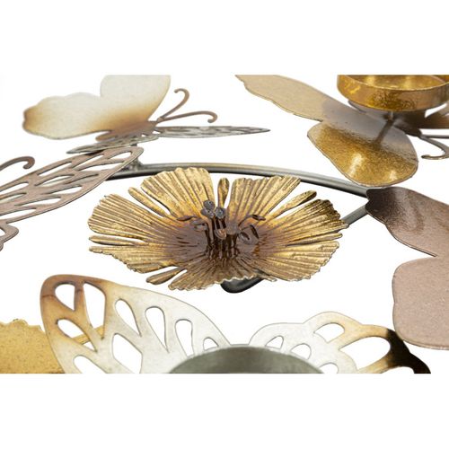 Bougeoir Design En Métal "papillons" 39cm Multicolore
