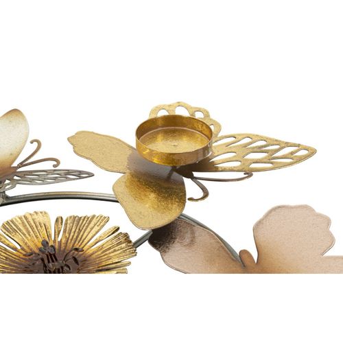 Bougeoir Design En Métal "papillons" 39cm Multicolore