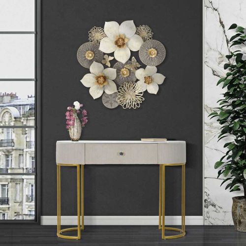 Console En Métal Montpellier 100 X 43 X 74 Cm Crème