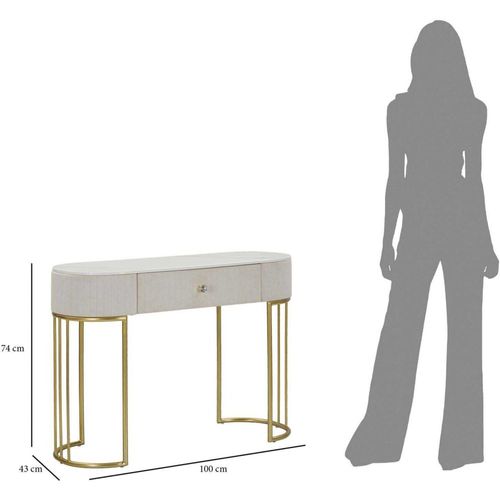 Console En Métal Montpellier 100 X 43 X 74 Cm Crème