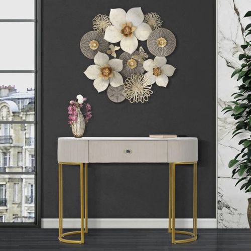 Console En Métal Montpellier 100 X 43 X 74 Cm Crème