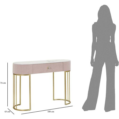 Console En Métal Montpellier 100 X 43 X 74 Cm Rose