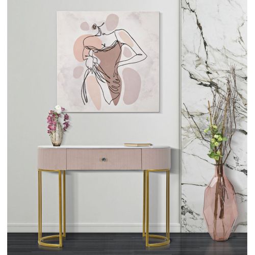 Console En Métal Montpellier 100 X 43 X 74 Cm Rose