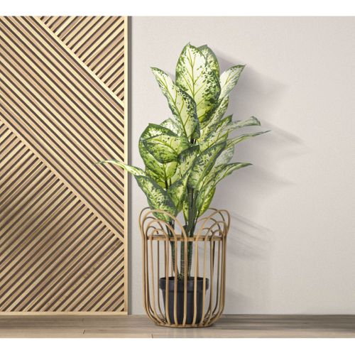 Cache-pot En Métal "panama" 40cm Naturel