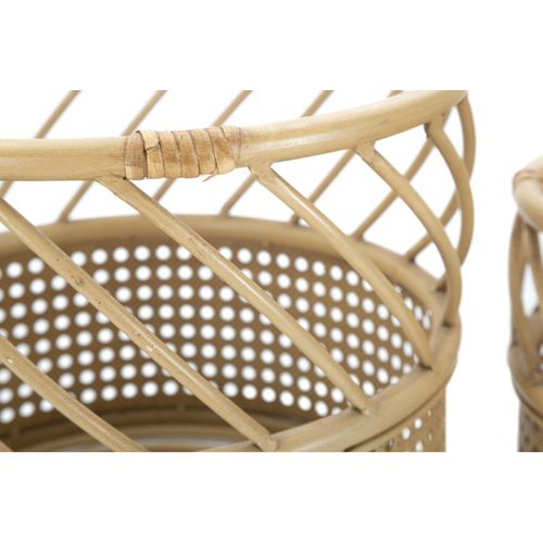 Lot De 2 Cache-pots En Rotin "panama" 30cm Naturel