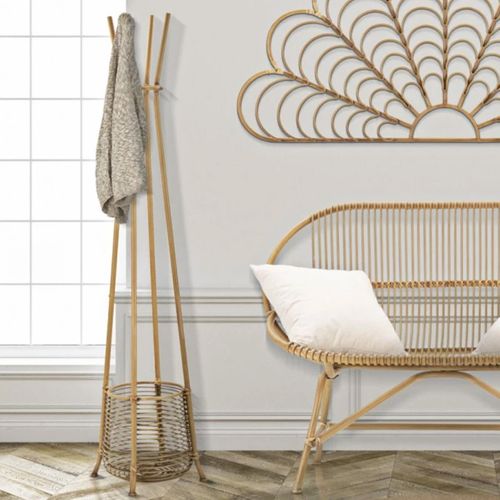 Porte-manteaux En Métal "panama" 175cm Naturel