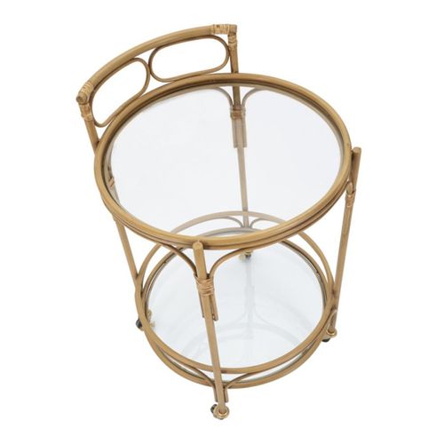 Desserte De Cuisine 2 Niveaux "panama" 74cm Naturel