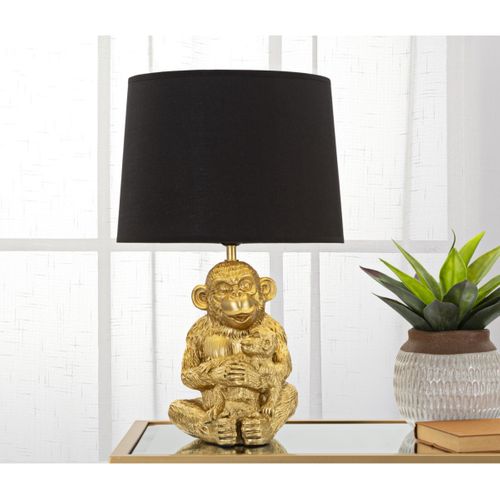 Lampe à Poser En Métal Doré Monkey Mum 30 X 49 Cm