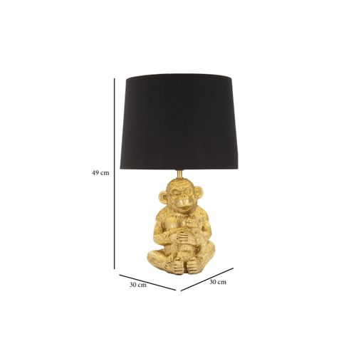 Lampe à Poser En Métal Doré Monkey Mum 30 X 49 Cm
