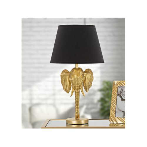 Lampe à Poser Design "elephant" 59cm Or et Noir