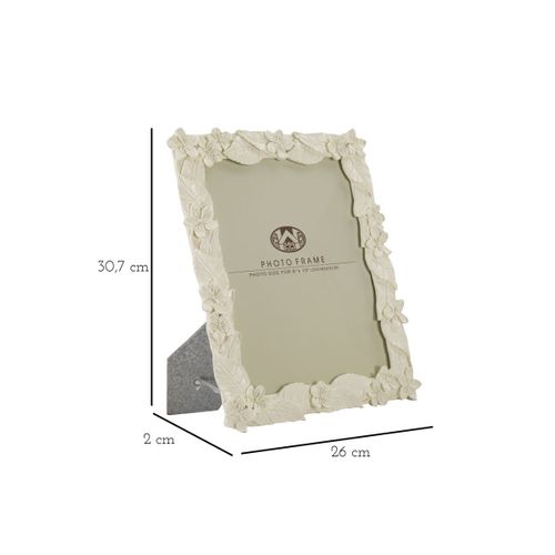 Cadre Photo Déco Fleurs "leaf" 20x25cm Crème