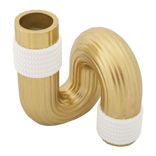 Vase Design En Résine "bann" 12cm Doré