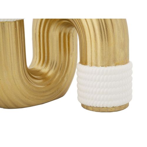 Vase Design En Résine "bann" 12cm Doré