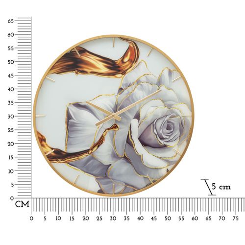 Horloge Murale En Verre "rose" 60cm Multicolore