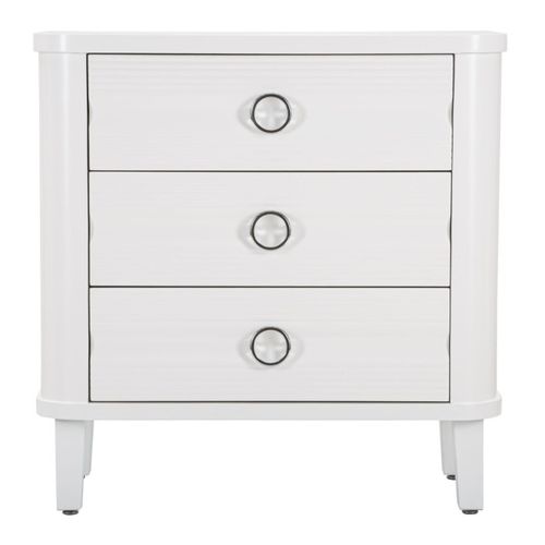 Commode 3 Tiroirs En Bois "shine" 84cm Blanc