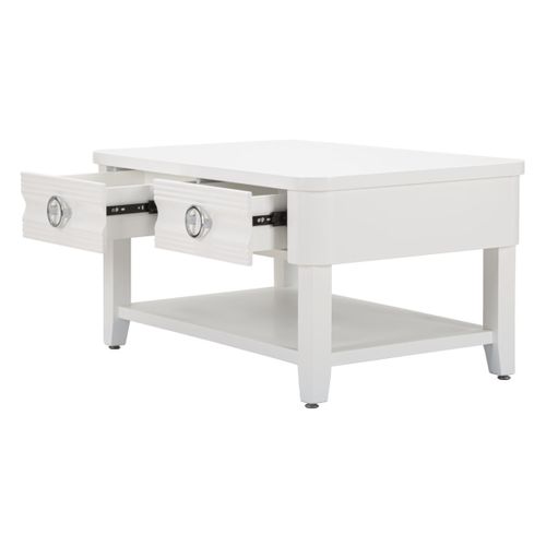 Table Basse En Bois "shine" 90cm Blanc