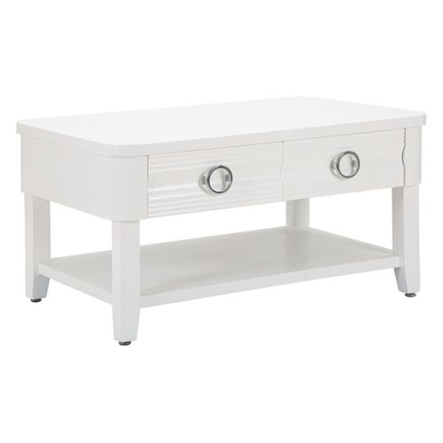 Table Basse En Bois "shine" 90cm Blanc