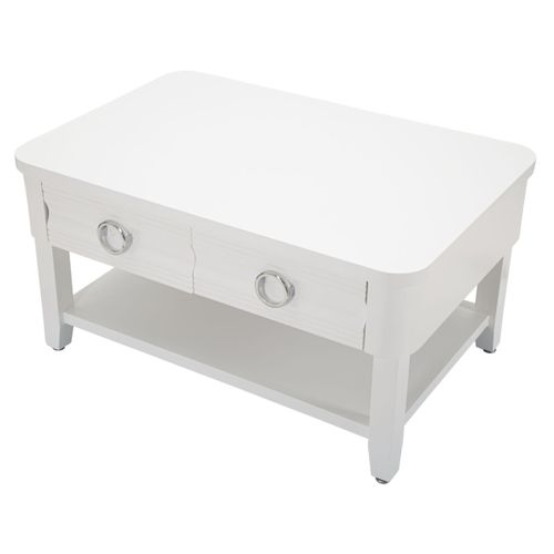 Table Basse En Bois "shine" 90cm Blanc