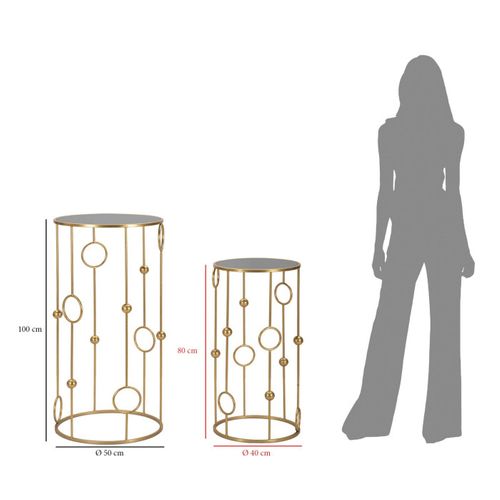 Selettes En Métal Doré Cage (lot De 2)