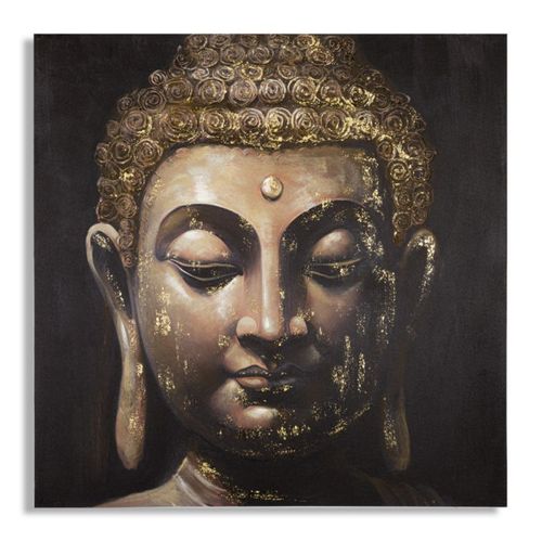 Toile Imprimée Déco "visage Bouddha" 100x100cm Multicolore