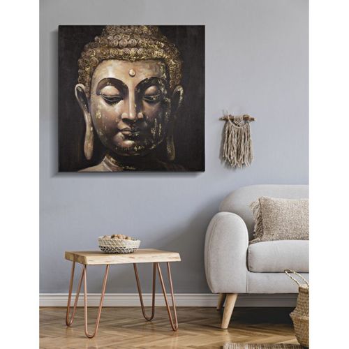 Toile Imprimée Déco "visage Bouddha" 100x100cm Multicolore