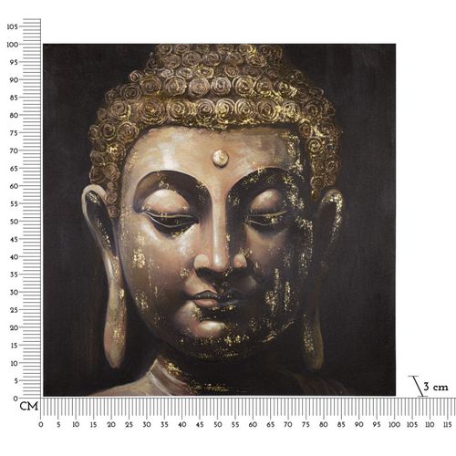 Toile Imprimée Déco "visage Bouddha" 100x100cm Multicolore