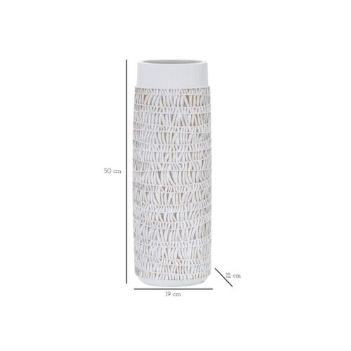 Vase Ovale Abstrait "nairobi" 50cm Blanc