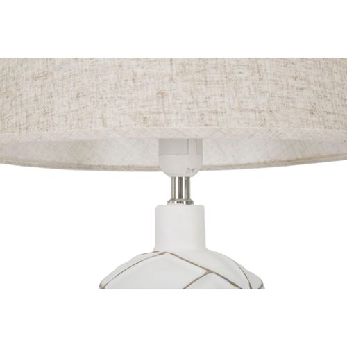 Lampe à Poser En Résine "lines" 60cm Blanc et Naturel